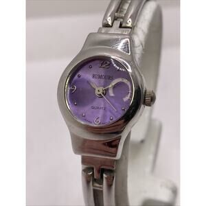 Vintage Rumours Purple Dial Silver Watch New Battery